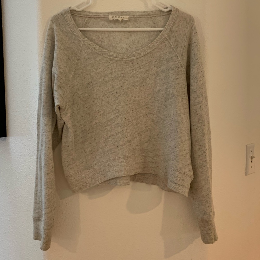 Woman’s crop top crew neck sweatshirt
